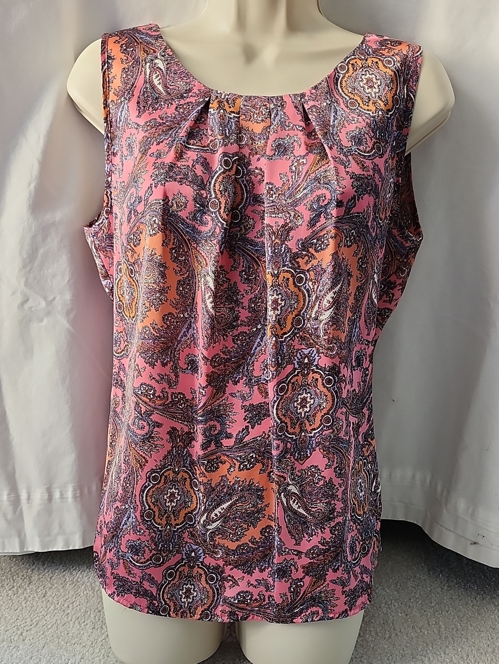Women's Pink Paisley Sleeveless Camisole